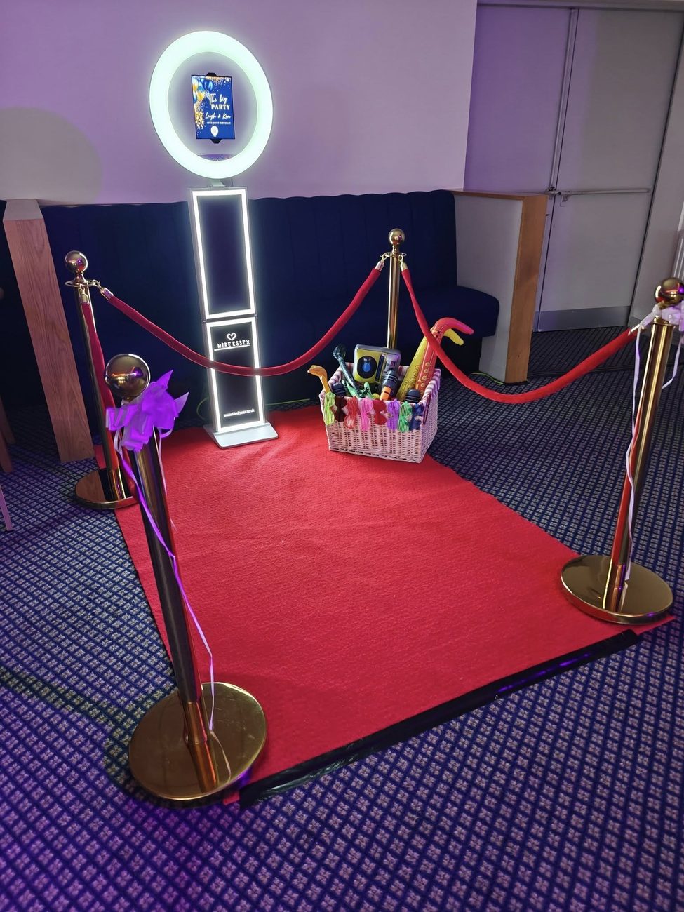 Photo booth hire set up for a birthday party in Essex