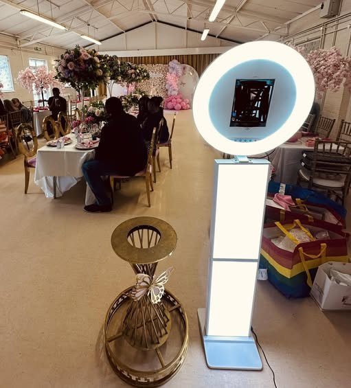 Photo booth ring light setup at an Essex venue